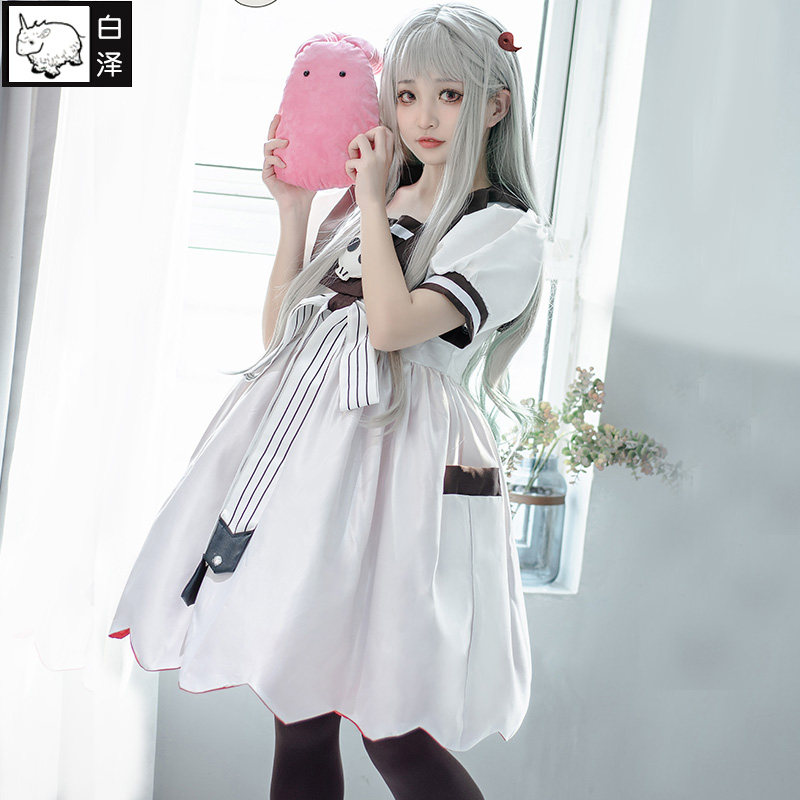白泽八寻宁宁COS服装女地缚少年花子君cosplay假发连衣裙袜子鞋子_虎窝淘