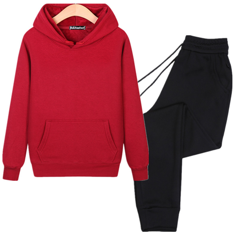 纯棉帽衫男连帽卫衣卫裤套装加绒宽松运动套装秋冬季两件套束脚裤,淘宝优惠券,粉丝福利购,淘宝优惠卷
