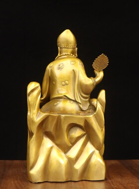 纯黄铜活佛济公铜像摆件