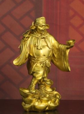 纯黄铜猪八戒神像桌面摆件