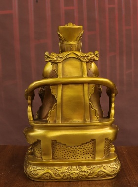 黄铜城隍爷铜像摆件坐像文武判官