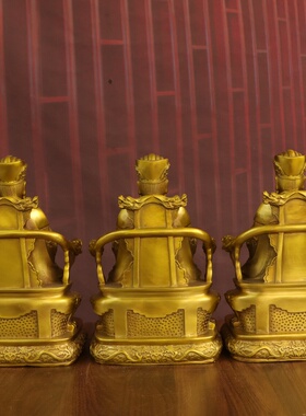 黄铜三官大帝摆件三元帝君神像