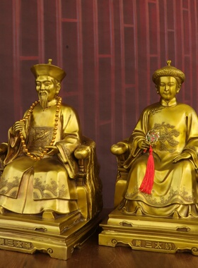 黄铜胡三太爷太奶铜像摆件四大家