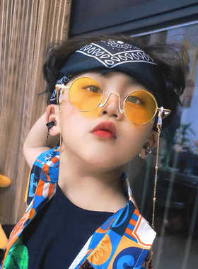 太子镜墨镜模特拍照男女儿童圆框