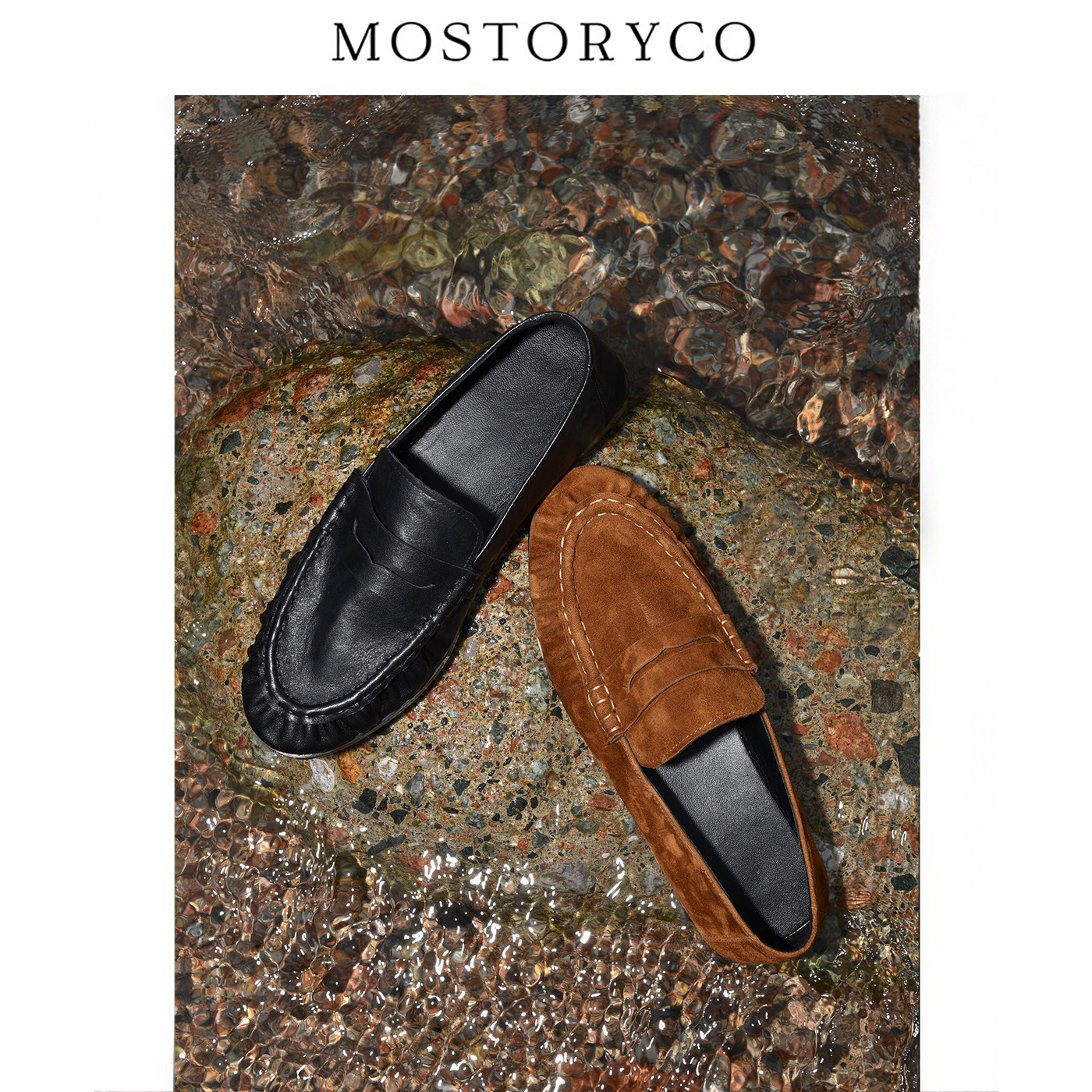 Mostoryco|西班牙原厂真皮一脚蹬乐福鞋女全皮单鞋深口皮鞋平底鞋,淘宝优惠券,粉丝福利购,淘宝优惠卷