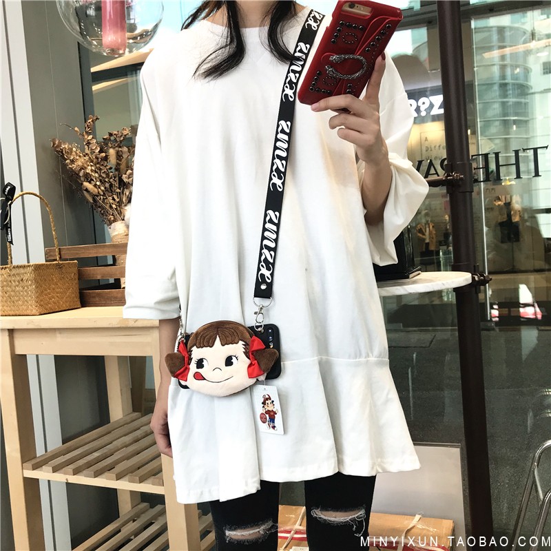 钱包款卡通可爱牛奶妹iphonexsmax少女心挂脖11斜挎苹果XR手机壳12/13/14/15promax