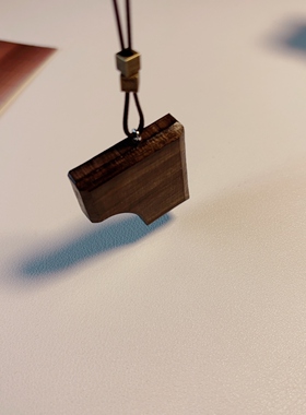 原创手作天然黑檀木几何型夸张长款项链新中式简朴冷清感毛衣链