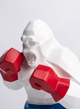 北欧风拳击金刚猩猩树脂工艺品