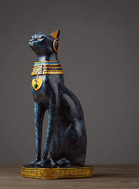 欧式风格树脂工艺品埃及猫创意个性摆件家居客厅电视柜玄关装饰品