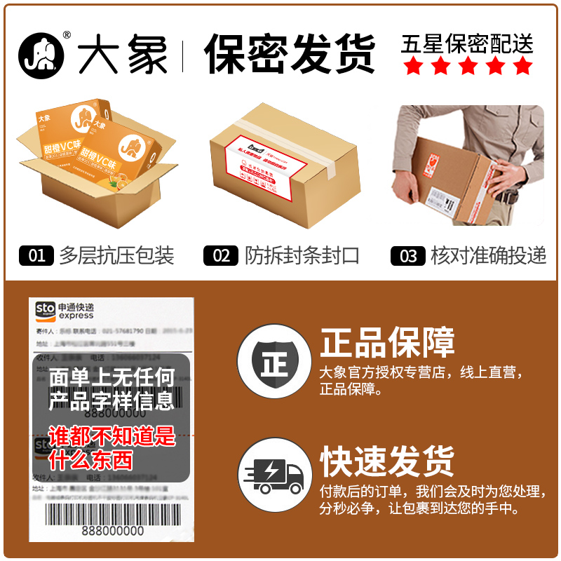 大象避孕套玻尿酸超薄裸入安全套 古士臣医疗器械避孕套
