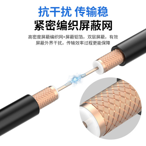 75欧姆监控线同轴视频线铜芯铜网馈线SYV75-5-4-3射频信号线缆 - 图1