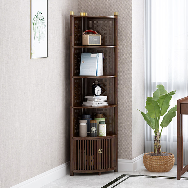 Junwei corner cabinet corner cabinet storage cabinet display cabinet bedroom corner cabinet floor solid wood storage rack