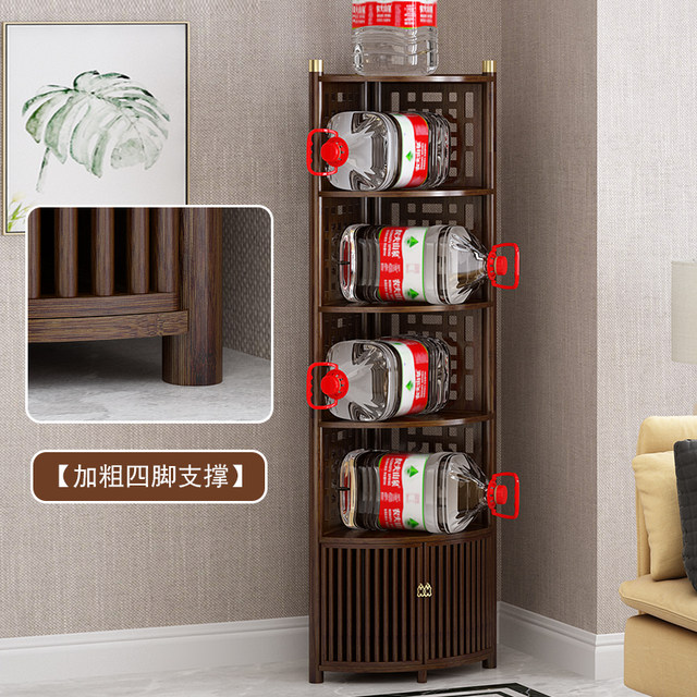 Junwei corner cabinet corner cabinet storage cabinet display cabinet bedroom corner cabinet floor solid wood storage rack