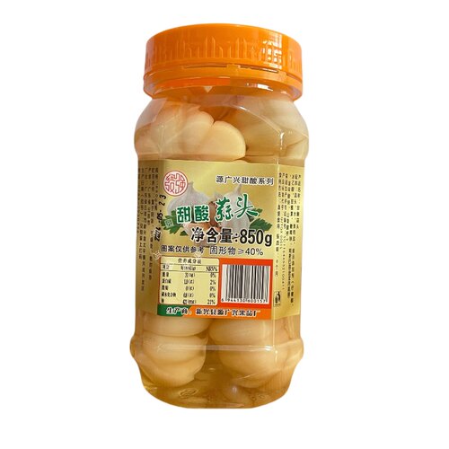 新兴特产酸味甜酸瓶装萝卜酸芒果仁面酸菜木瓜姜片荞头蒜头850克 - 图1