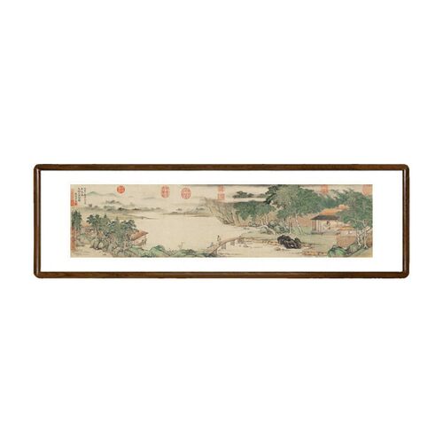 携琴访友图国画山水画中式客厅沙发背景墙装饰画书房酒店仿古壁画 - 图3