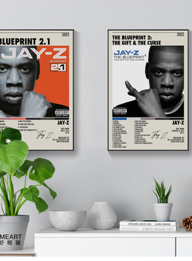 Jay Z专辑封面挂画英文嘻哈说唱歌手Rapper歌手音乐装饰画酒吧画