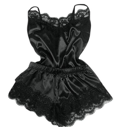 pajamas nightgown underwear nightdress 吊带两件套蕾丝睡衣女 - 图3