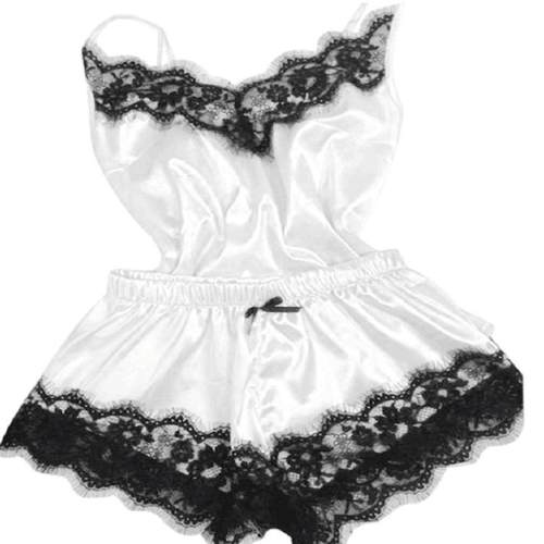 pajamas nightgown underwear nightdress 吊带两件套蕾丝睡衣女 - 图1