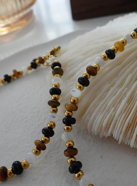 DSTYLE美拉德天然虎眼石串珠项链