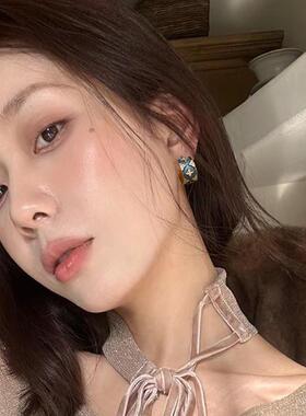 DSTYLE欧美中古四叶草黑色耳环女