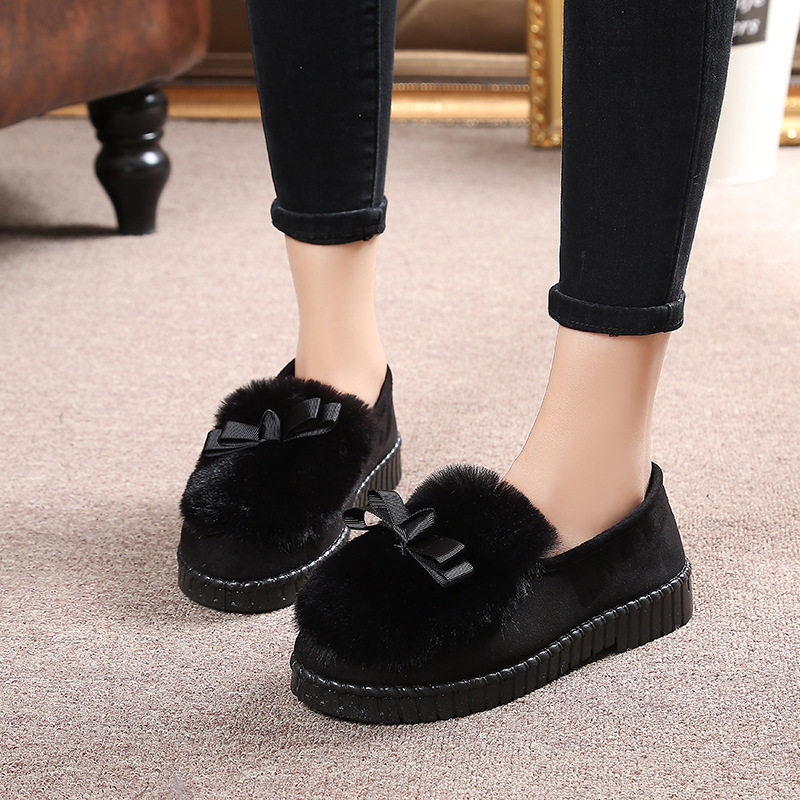 棉鞋女豆豆鞋冬季加绒毛毛鞋保暖防滑平底孕妇鞋室内外穿韩版休闲,淘宝优惠券,粉丝福利购,淘宝优惠卷