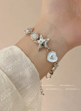 百搭精致星星爱心纽扣重工手链女高级精致甜美小众设计感手链
