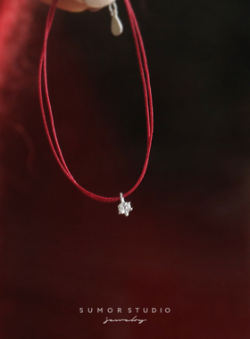 925银细红绳小锆石手链本命年