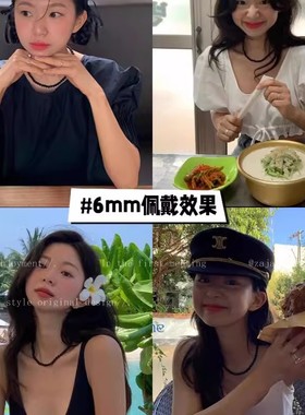 fever同款黑色珍珠项链女2025新款爆款感锁骨链轻奢串珠颈链