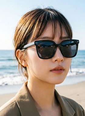 韩国网红防紫外线墨镜旅游海边度假太阳镜女式高温防晒香槟茶墨镜