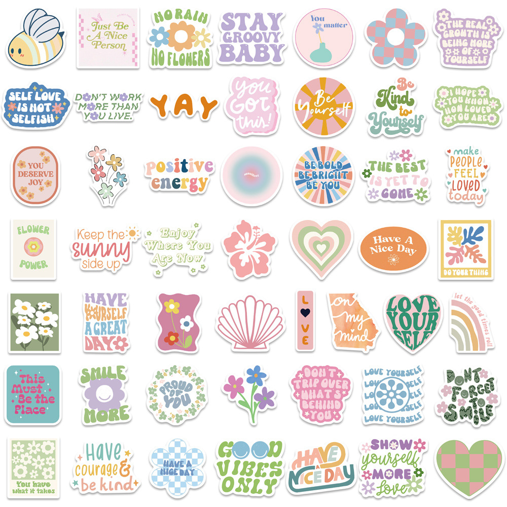 50/100PCS Cute Inspirational Girl Pink Style Cartoon Sticker - 图3