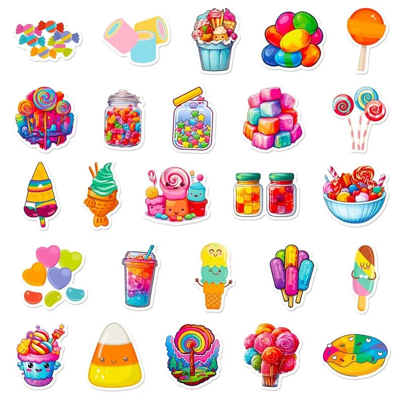 50PCS Cute Rainbow Candy Colorful Decoration Scrapbooking PV - 图3