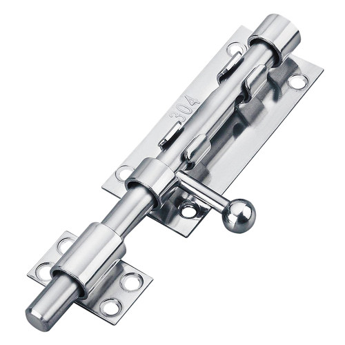 304不锈钢插销带锁孔门栓防火门锁加厚加长明装门扣大门天地插销 - 图3