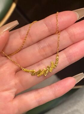 沙金碎冰冰海浪六条项链爆闪金店同款精致气质百搭锁骨链高级感