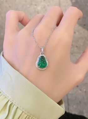 碧绿小葫芦项链女轻奢ins气质