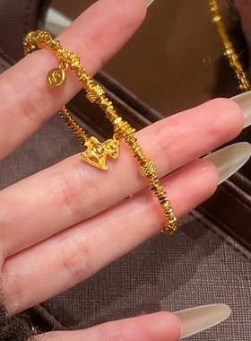 沙金爆闪碎冰马上有钱生肖马手链