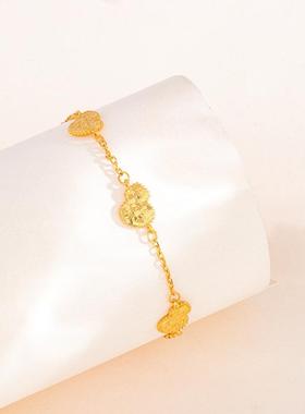 龙鳞碎冰冰五福葫芦手链手饰S925银镀金轻奢精致复古气质高级配饰