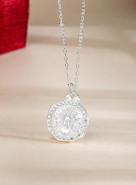 s925纯银镶钻太阳花项链