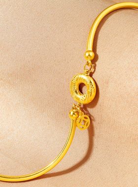 时尚国潮圆环平安扣手链女小众设计高级感精致百搭气质手镯不掉色
