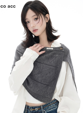 Lacoco小众纽扣针织屁帘女
