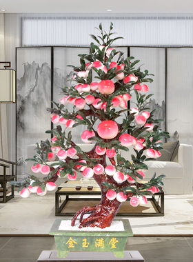 酒店大堂客厅家居玉石盆景