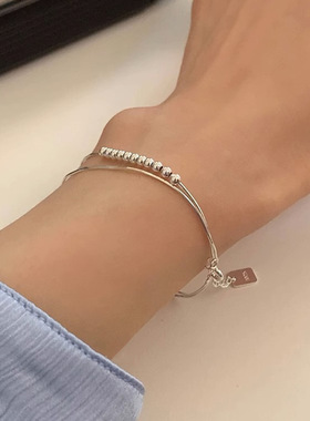 韩版韩式双层小圆珠蛇骨链手链女ins小众极简风时尚手饰