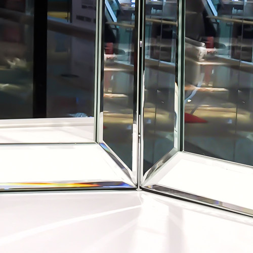 欧式化妆镜梳妆三折镜立式异形镜家用可定制 - 图2