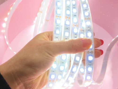 led12V高亮5050白色LED灯带防水贴片12V白光灯条汽车夜市柜台家装 - 图1