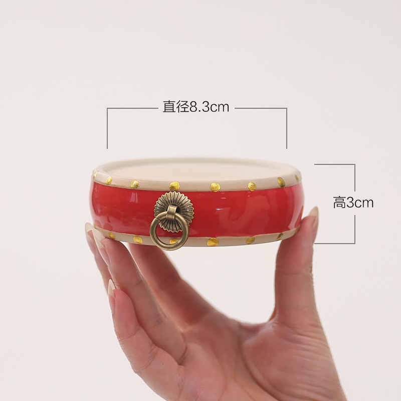 鼓式底座陶瓷小摆件底座创意家用室内醒狮香炉底托香薰茶宠托盘,淘宝优惠券,粉丝福利购,淘宝优惠卷