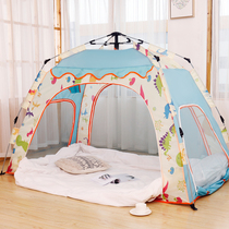 Fully automatic speed-opening childrens tent indoor mens girls single play house for home sleeping warm windproof and anti-mosquito