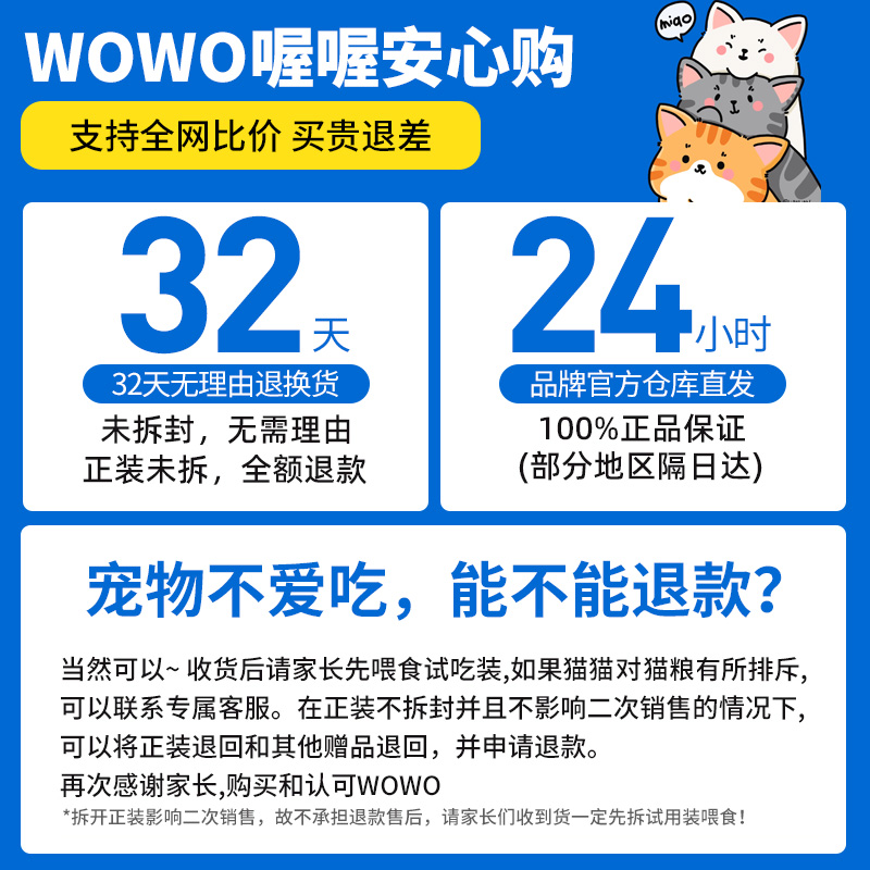 wowo喔喔低温烘焙猫粮营养幼猫粮通用成猫鲜肉全阶段全价鸡试用装 - 图0