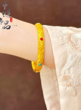 老古法凤祥金店同款沙金花丝皇后