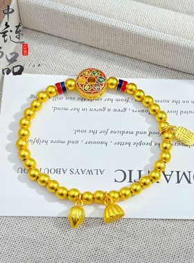 久不掉色金店同款原创古法沙金