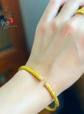 周古法生大福金店同款沙金镶钻