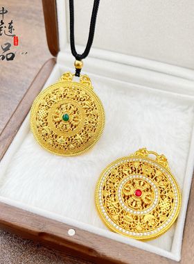 周古法生大福金店同款沙金珐琅彩